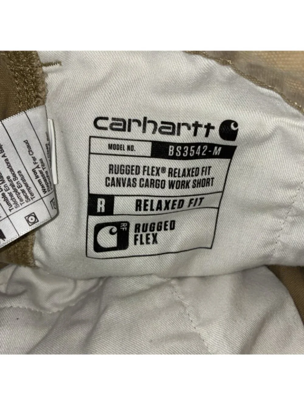 Carhartt RipStop Relaxed Fit Cargo Shorts Khaki Utility Workwear Men 32 #b